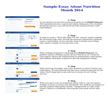 Sample Essay About Nutrition Month 2014. Online assignment writing service.