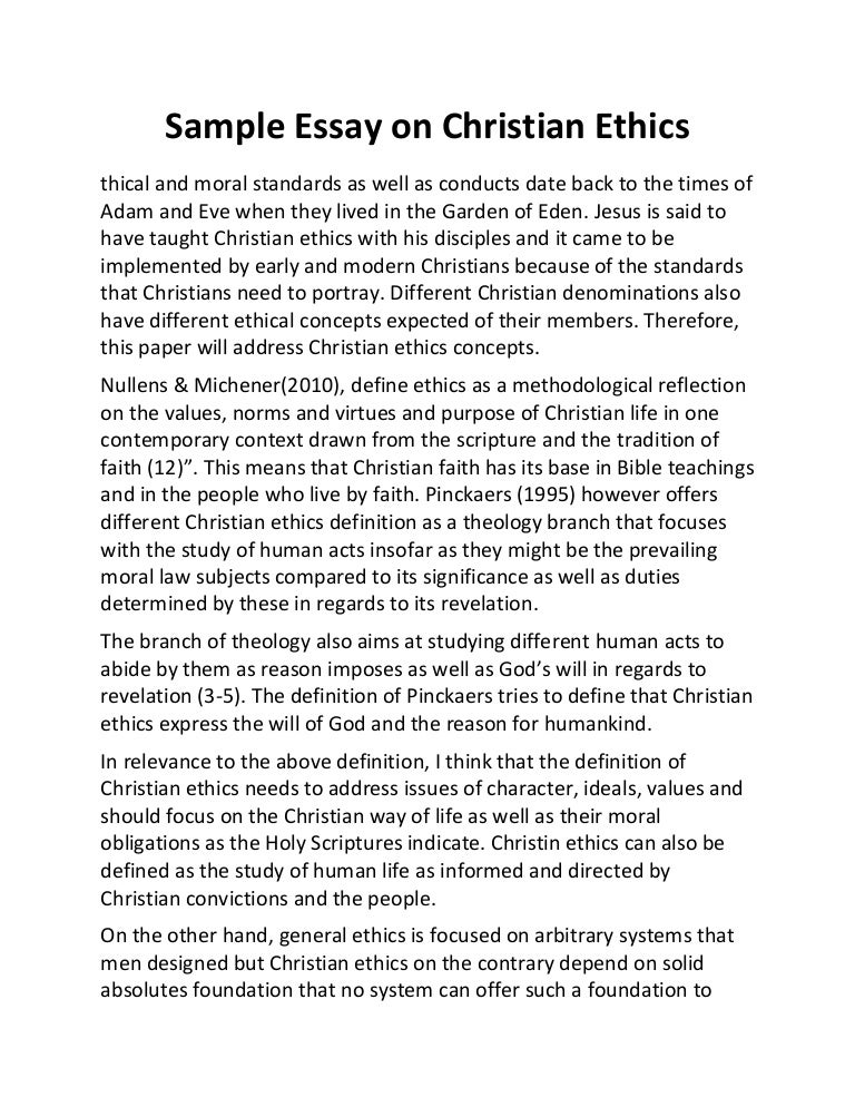 christian ethics case study examples