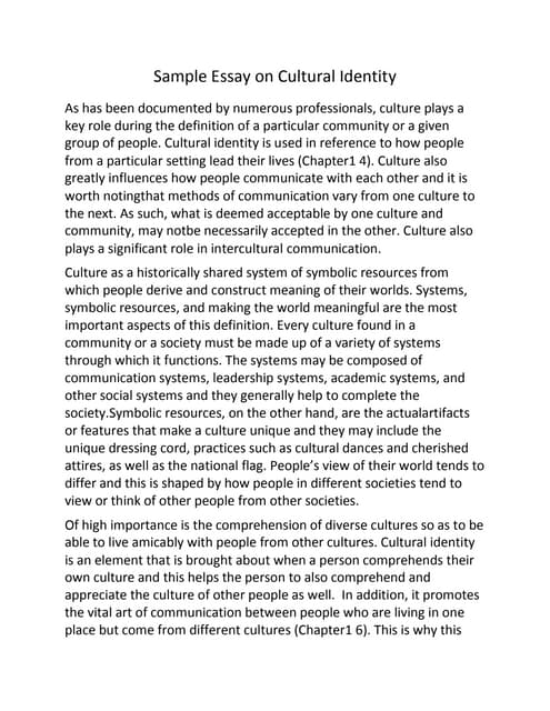 Ethnic identity essay