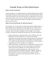 Dissertation on datawarehouse