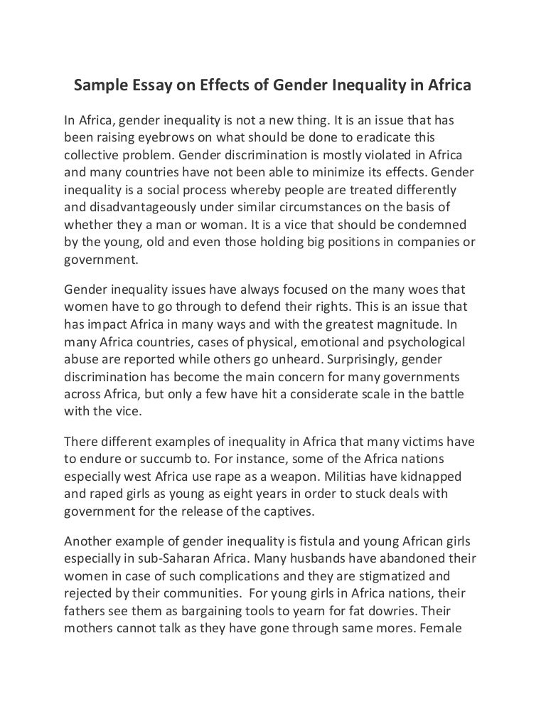 Gender inequality research paper in apa style
