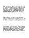 Essays on george washington