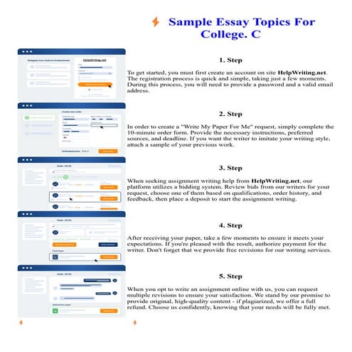 Sample Essay Topics For College. C. Online assignment writing service.