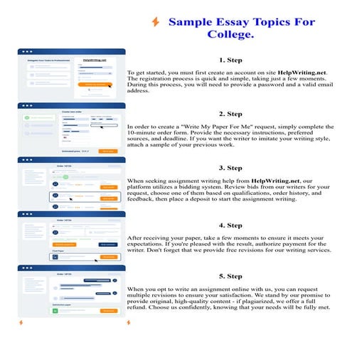 Sample Essay Topics For College.. Online assignment writing service.