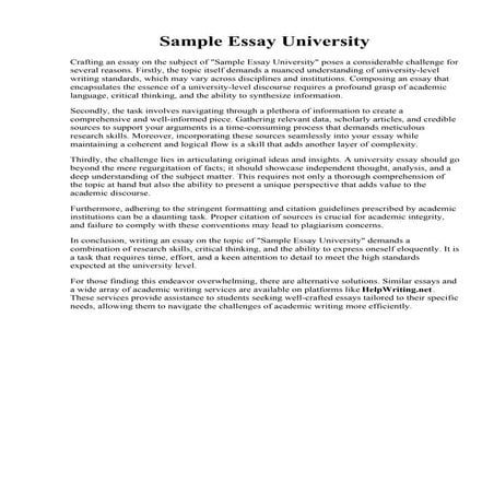 Sample Essay University. Academic Essay Examples - 15 in PDF Examples | PDF