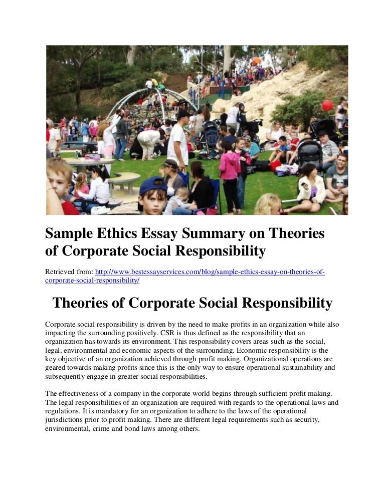 Essay on corporate social responsibility