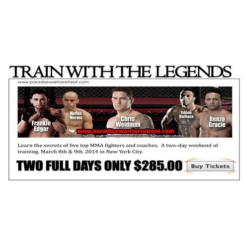 Sample facebook Ad  - For UFC and MMA Legends