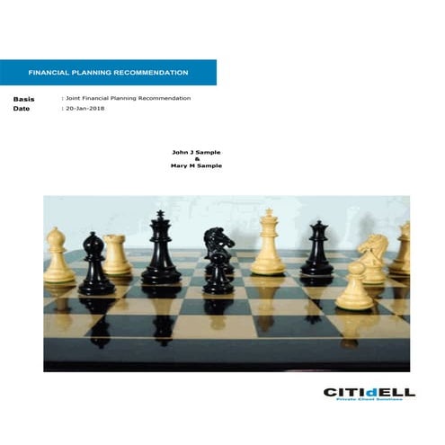Sample financial planning recommendation from citidell | PDF