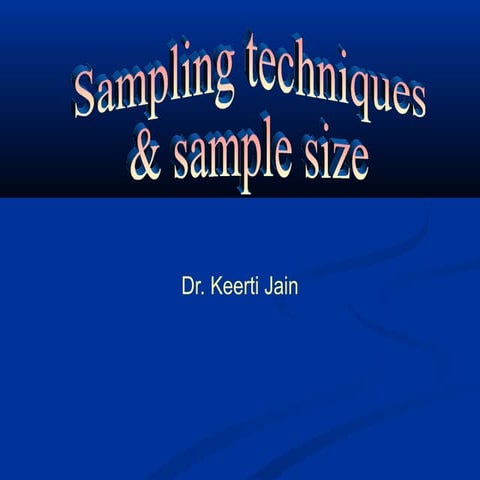 Sampling techniques and size | PPT