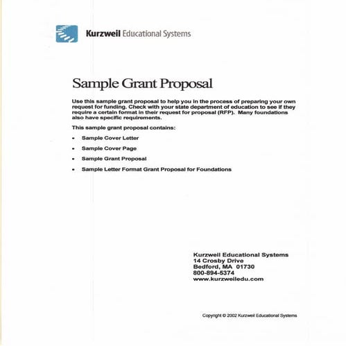 Sample grant proposal | PDF
