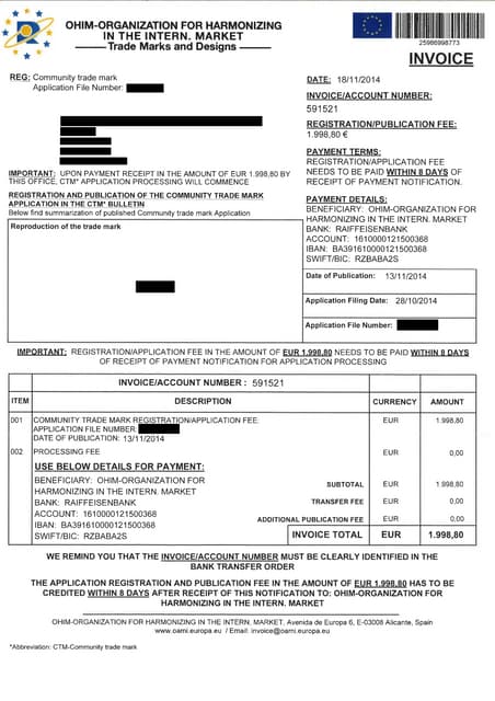 Misleading Invoices