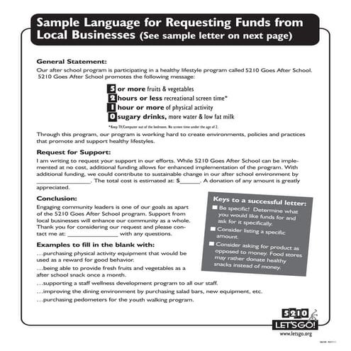 Sample language and letter to businesses | PDF