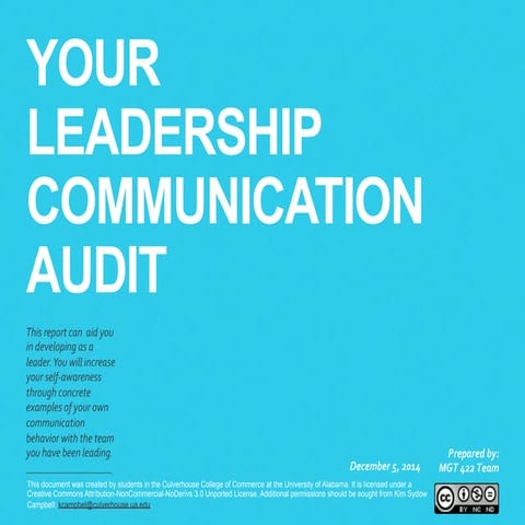 Sample leadership communication audit report