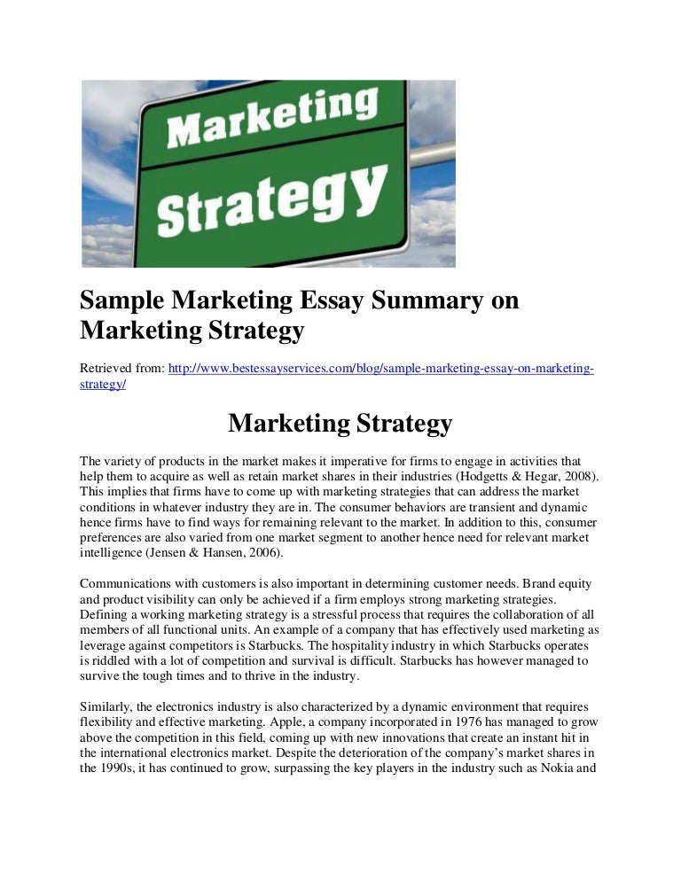 marketing plan essay examples