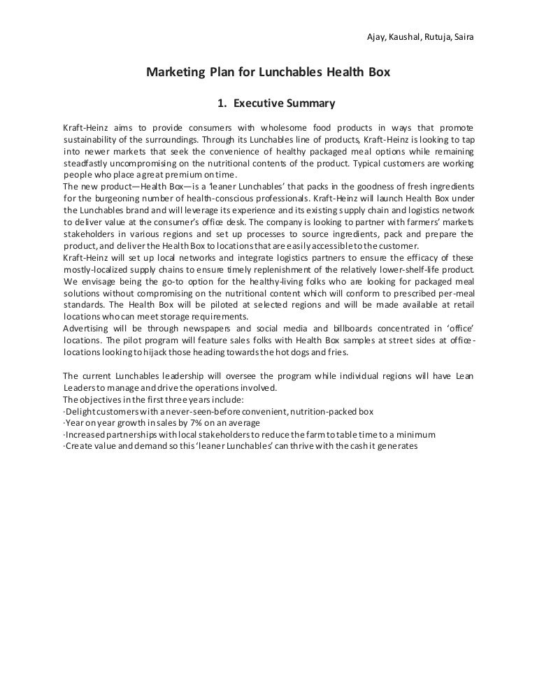 executive summary marketing plan example