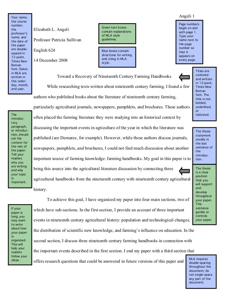 writing in mla format examples