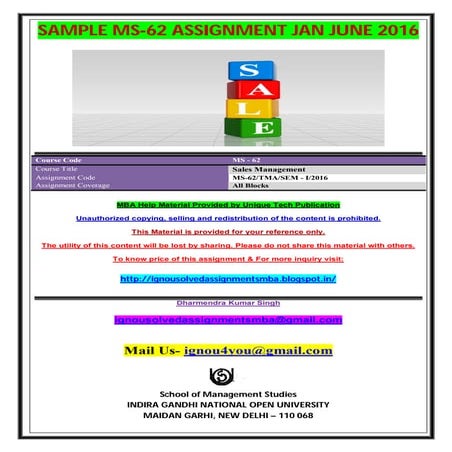 MS-62 JAN JUNE 2016 SOLVED ASSIGNMENT