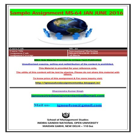 MS-64 JAN JUNE 2016 SOLVED ASSIGNMENT