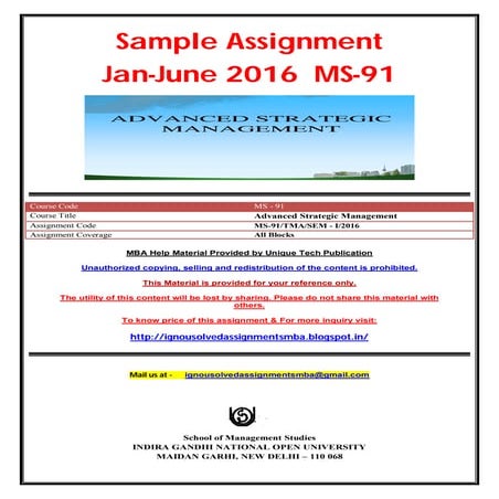 MS-91 JAN JUNE 2016 SOLVED ASSIGNMENT