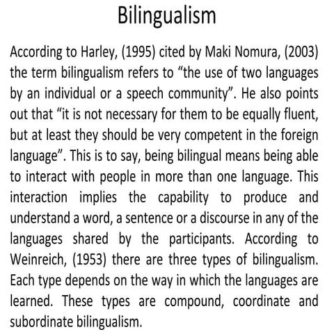 Sample of construct bilingualism