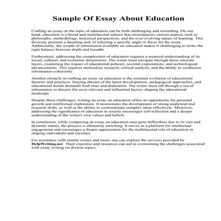 Sample Of Essay About Education. Washington Health System School of Nursing