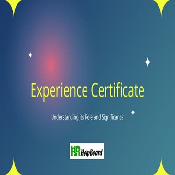 Sample of Experience Certificate, Experience Letter
