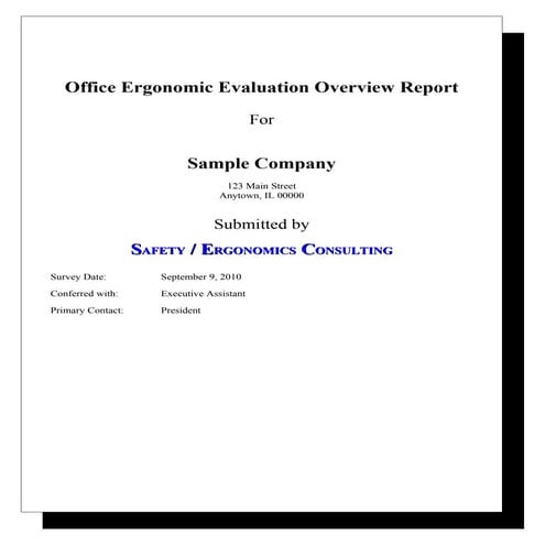 Sample Office Ergonomic Evaluation