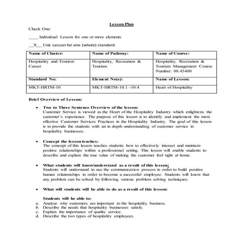 Sample of hrt lesson plan for gacte