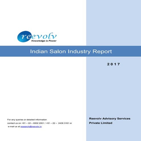 Sample of indian salon  industry report (Extracts)