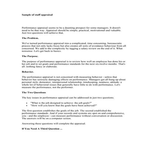 Performance Appraisal Survey Sample Questions | PPTX