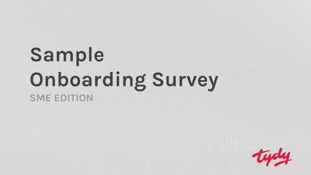Sample Onboarding Survey SME PPTX Sample Onboarding Survey SME PPTX