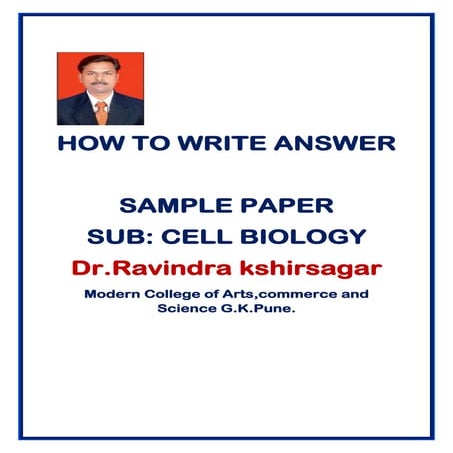 How to Write answer : Sample Paper | PDF