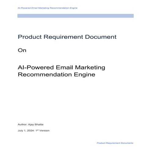 PRD on AI-Powered Email Recommendation Engine