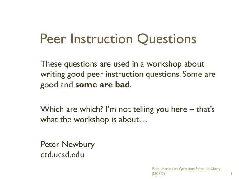 Sample peer instruction questions