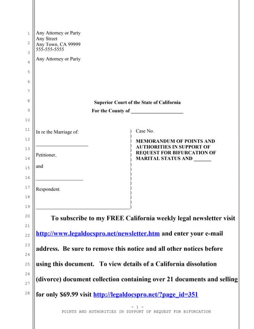 Sample motion for Family Code section 271 sanctions in California | PDF