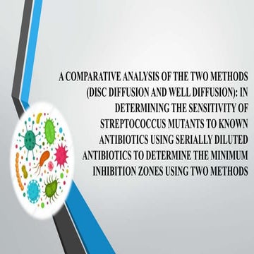 A COMPARATIVE ANALYSIS OF THE TWO METHODS (DISC DIFFUSION AND WELL ...