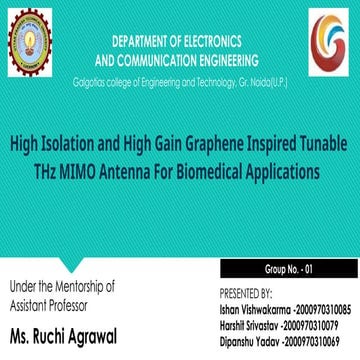 high isolation and high gain graphene inspired tunable THz MIMO Antenna for b...