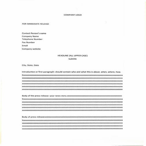 Sample press release | PDF