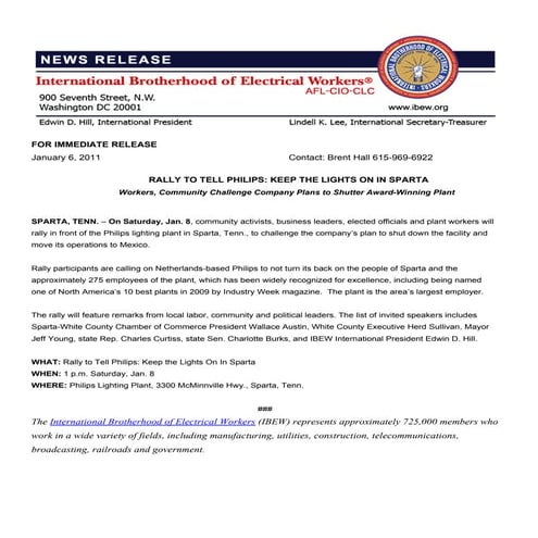 Sample press release 