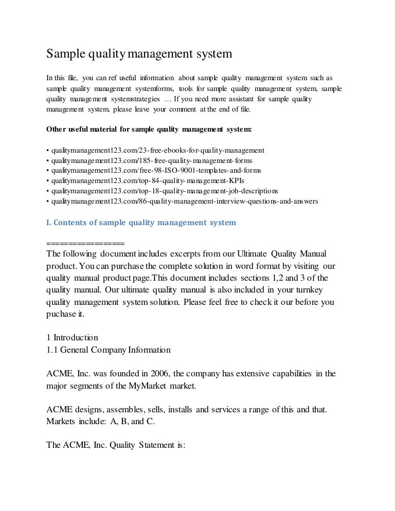 Sample quality management system