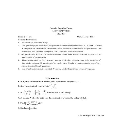 Sample question paper 2 with solution