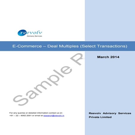 Sample report   e-com deal multiples (select transactions)