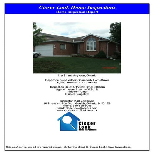 Sample Home Inspection Report