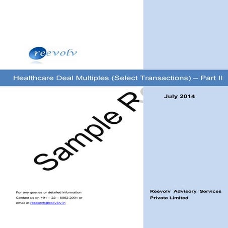 Sample report - Healthcare deal multiples (select transactions) - part 2