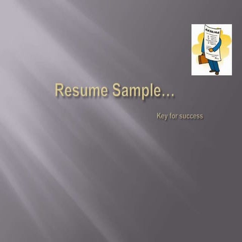 Sample resume ppt