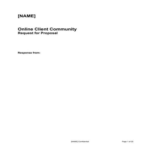 Sample RFP for online communities: social networking