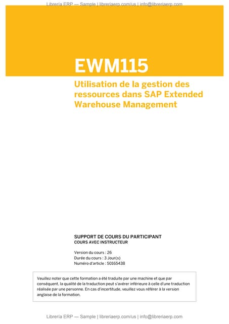 Utilisation de la gestion des ressources dans SAP Extended Warehouse Manageme...