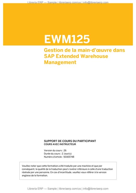 Gestion de la main-d’œuvre dans SAP Extended Warehouse Management, EWM125 Col26