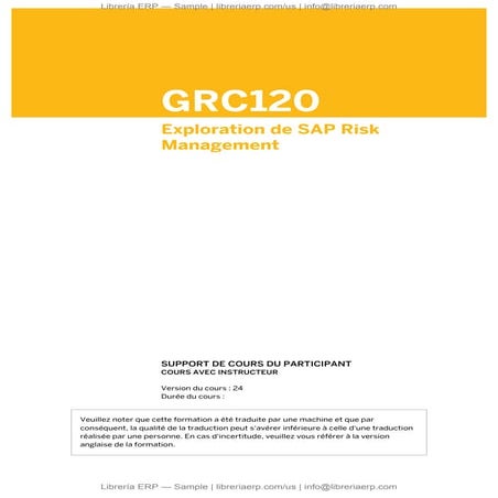Exploration de SAP Risk Management, GRC120 Col24