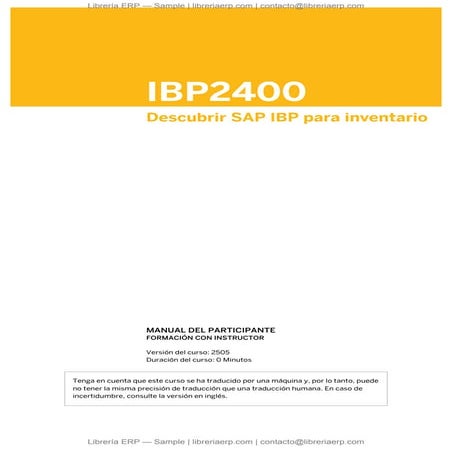 IBP400 Col2502 SAP IBP para inventario, planificación y optimización | PDF